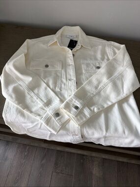 NWT Parke x Target  cream denim jacket. Size xs